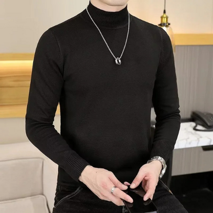 Elegant turtleneck jumper men | slim fit knitted jumper