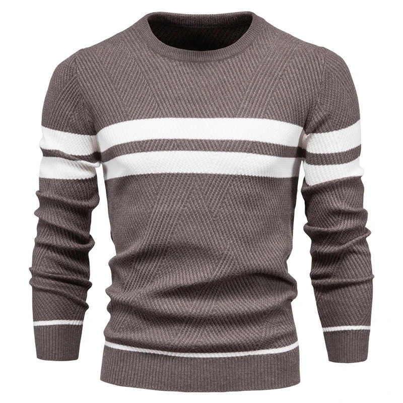 Striped men's sweater with modern design for stylish appearances