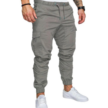 Cargo trousers men - Sporty jogging trousers with side pockets, elasticated waistband