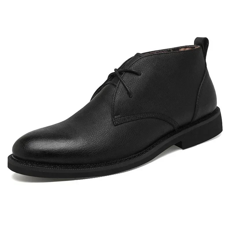 Non-slip leather chukka boots for men, robust leisure boots