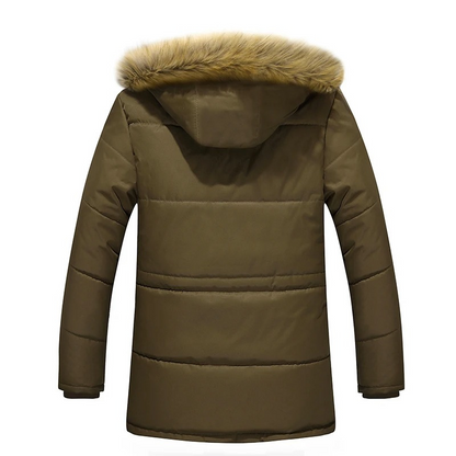 Men's Parka Winter Jacket With Warm Lining And Detachable Fur Collar