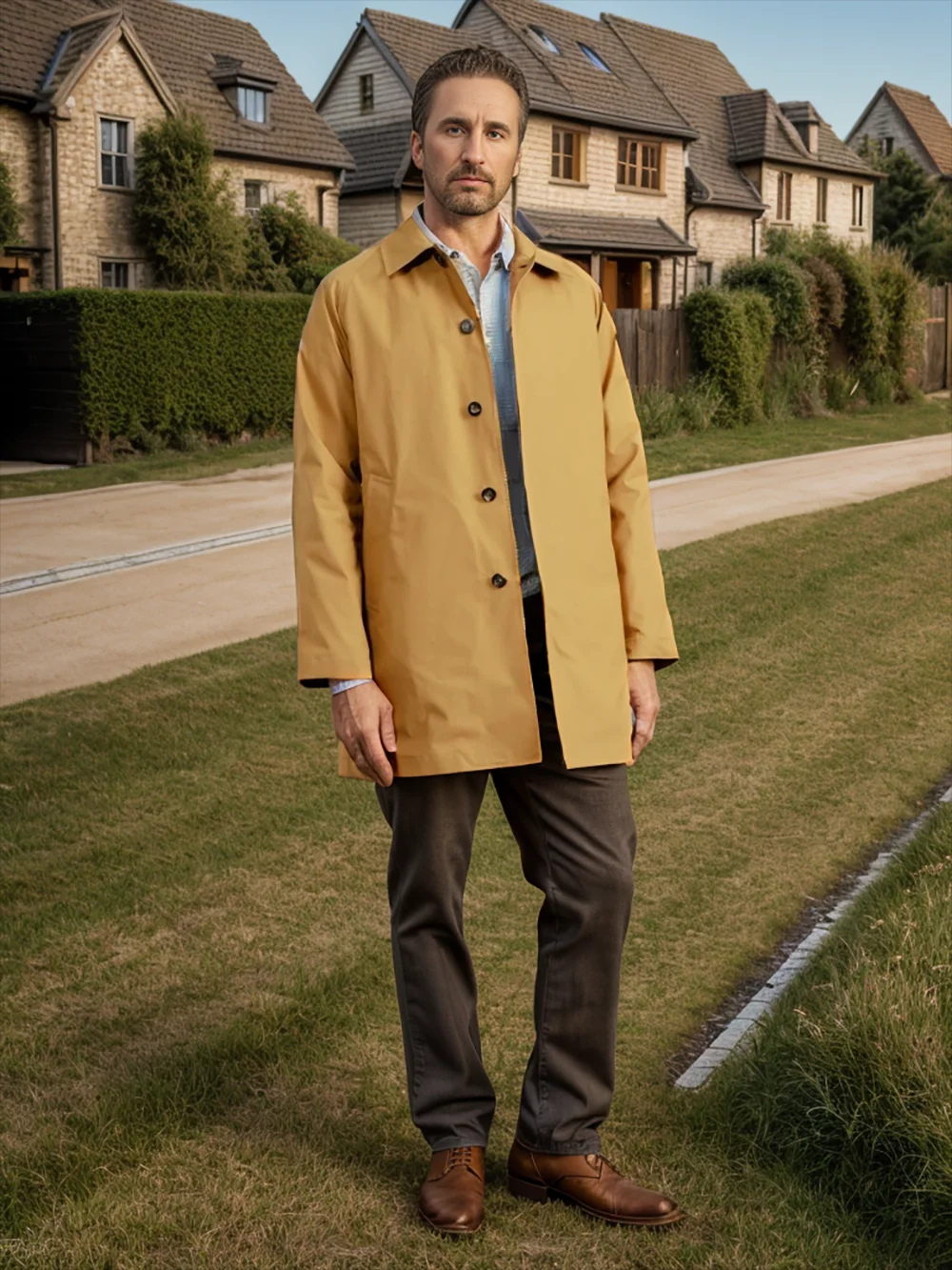 Classic men's coat - Elegant mackintosh with a minimalist design