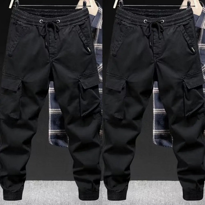 Cargo trousers for men - Robust outdoor jogging trousers with pockets, drawstring