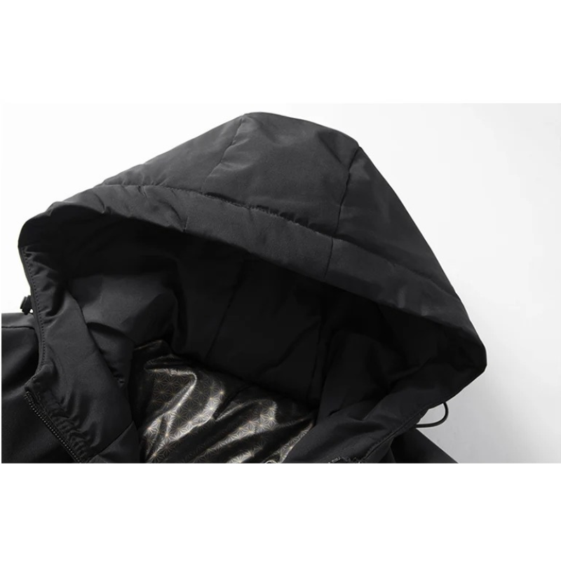 Men's puffer jacket with thermal lining and zip pockets