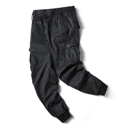 Wide drawstring - Cargo trousers for men - Comfortable outdoor trousers with pockets, elasticated waistband