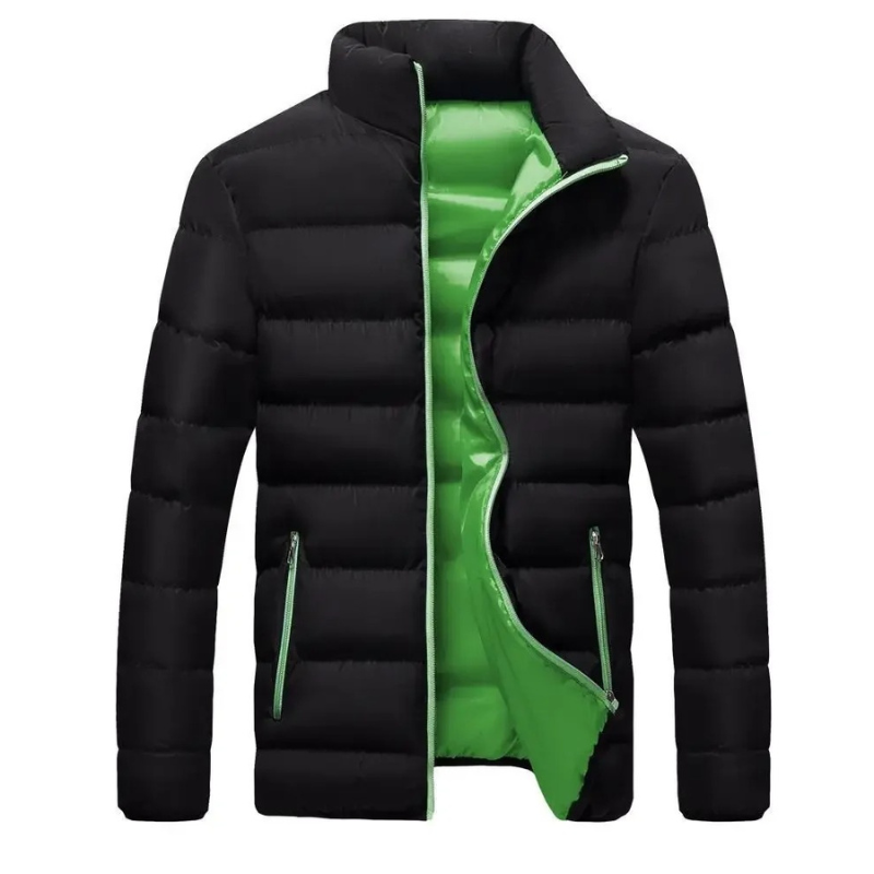 Men's puffer jacket with side pockets and front zip