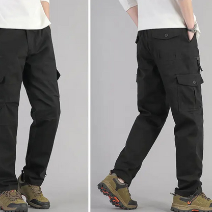 Large size stretch waist tactical cargo trousers mens