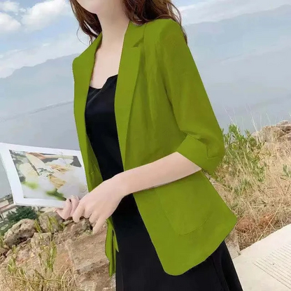 Stylish Women's Blazer With 3/4 Sleeves - Perfect For Office