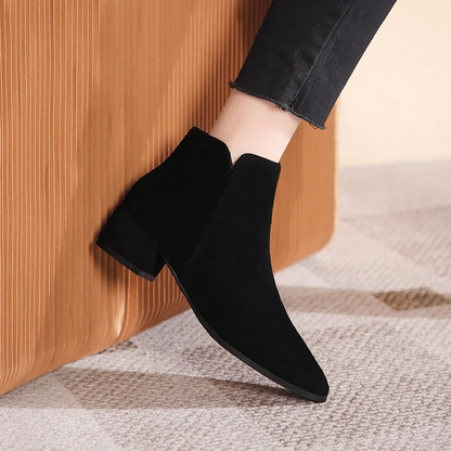 Low Heel Ankle Boots with Side Zip for Women - Women's Ankle Boots