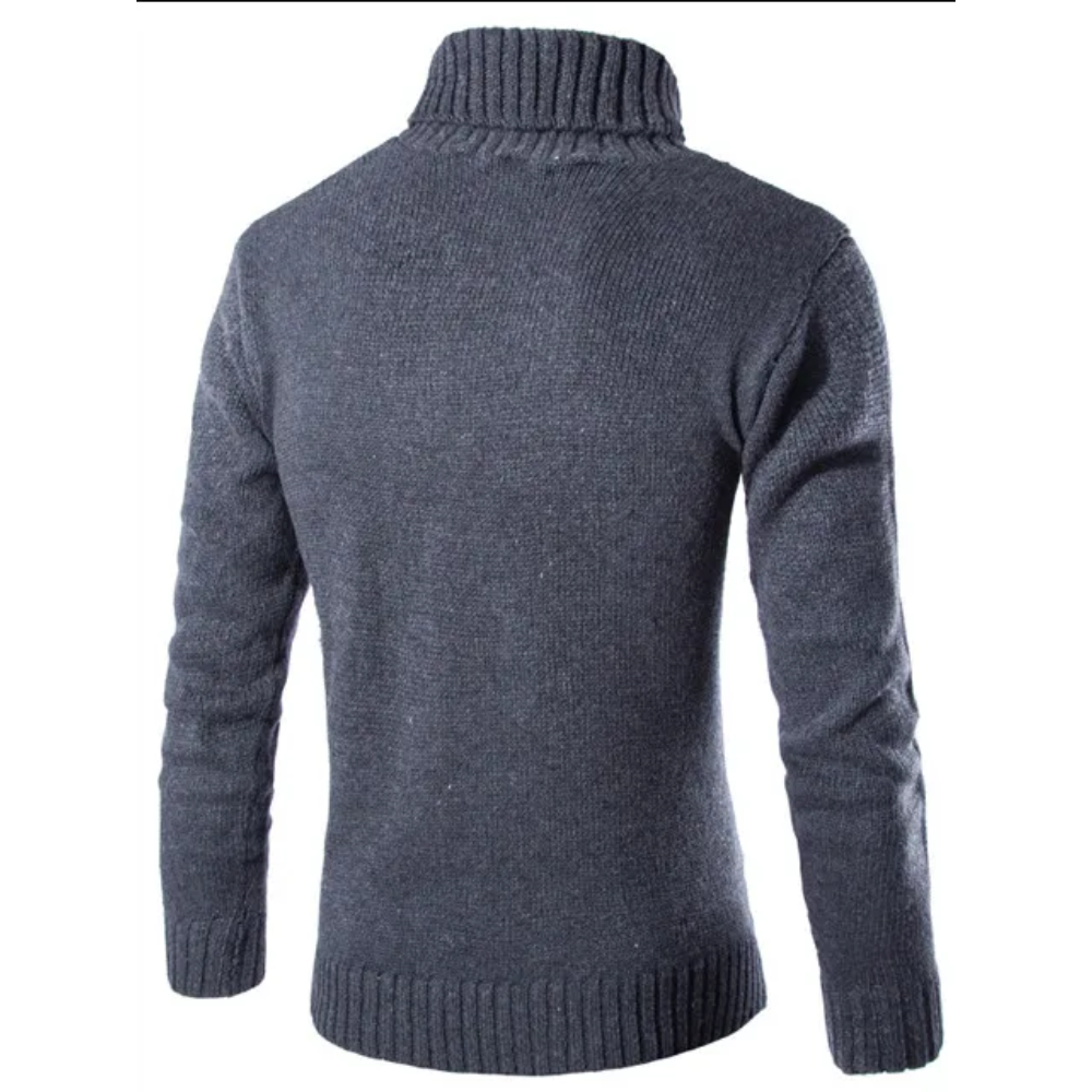 Turtleneck jumper men - Turtleneck jumper with cable knit pattern for cosiness