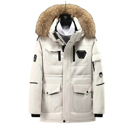 Men's parka winter jacket windproof with detachable hood