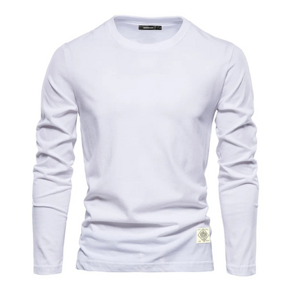 Long sleeve men's, round neck cotton shirt for men