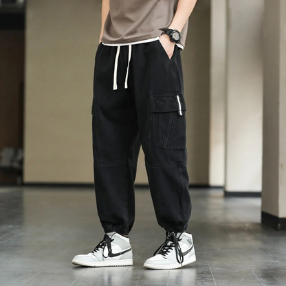 Cargo trousers men - Casual jogging trousers with side pockets, comfortable waistband