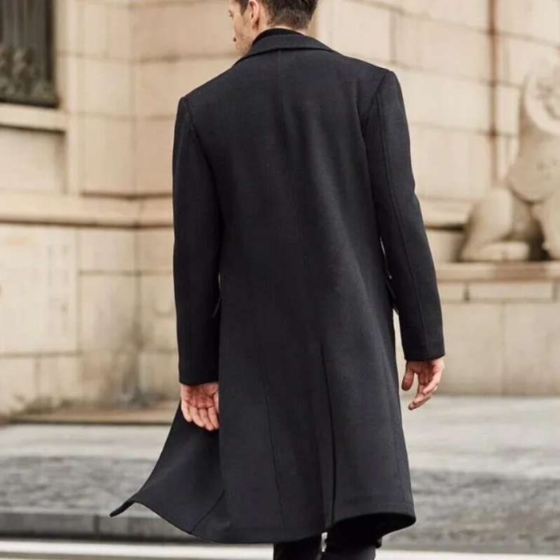 Long men's coat - Classic wool coat with slim fit