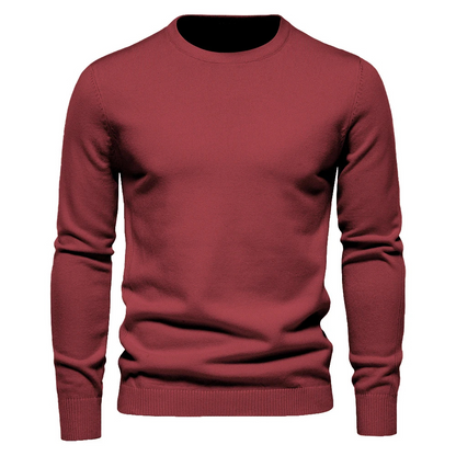 Minimalist round neck men's sweater for timeless style