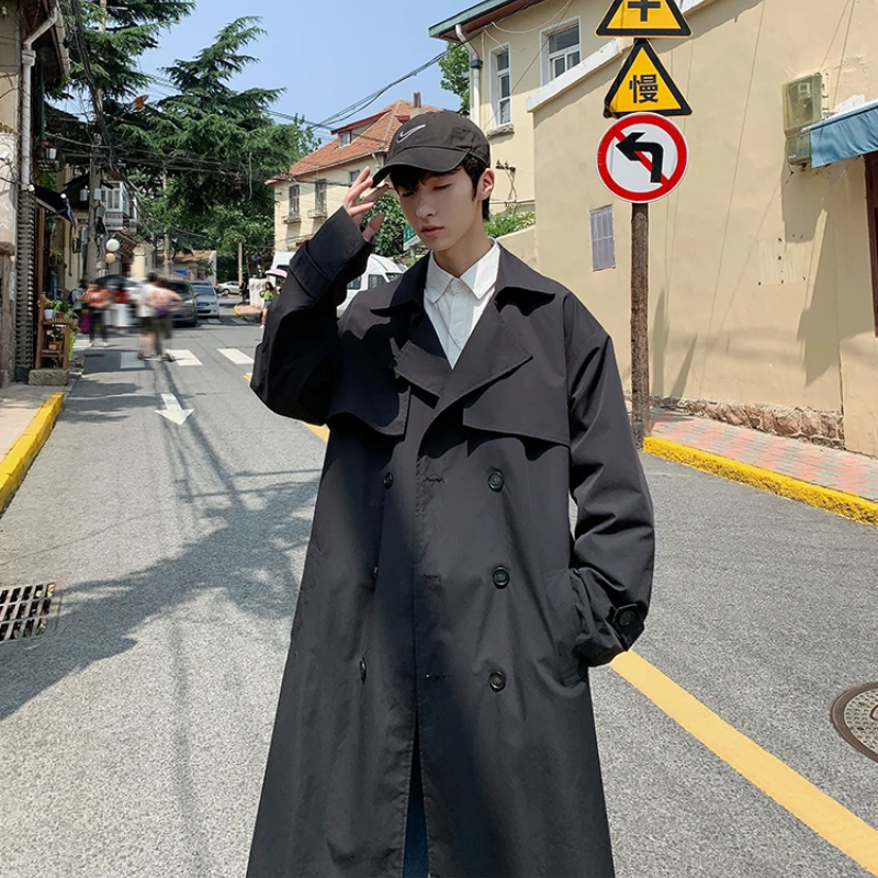 Casual men's coat - Lightweight trench coat with a loose fit