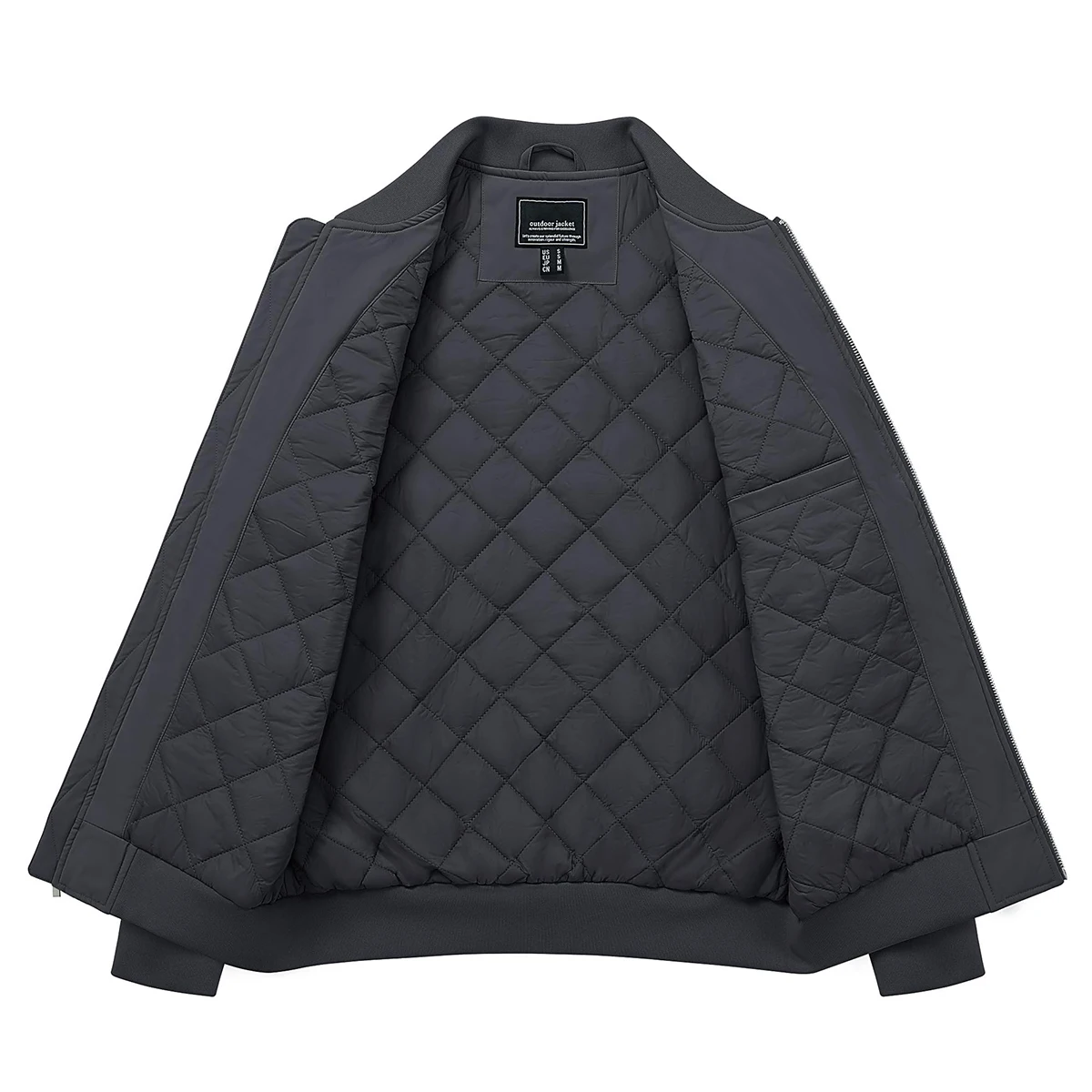 Men's quilted transitional jacket - Bomber jacket, Lightweight, With zip