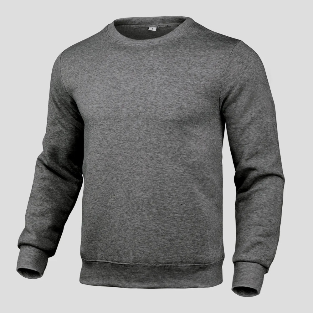 Men's sweater, round neck long sleeve basic jumper