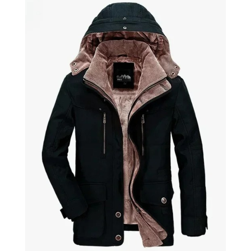 Ice cold - Warm parka jacket for men with soft lining and hood