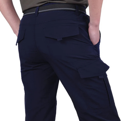 Lightweight waterproof quick-drying long cargo trousers for men