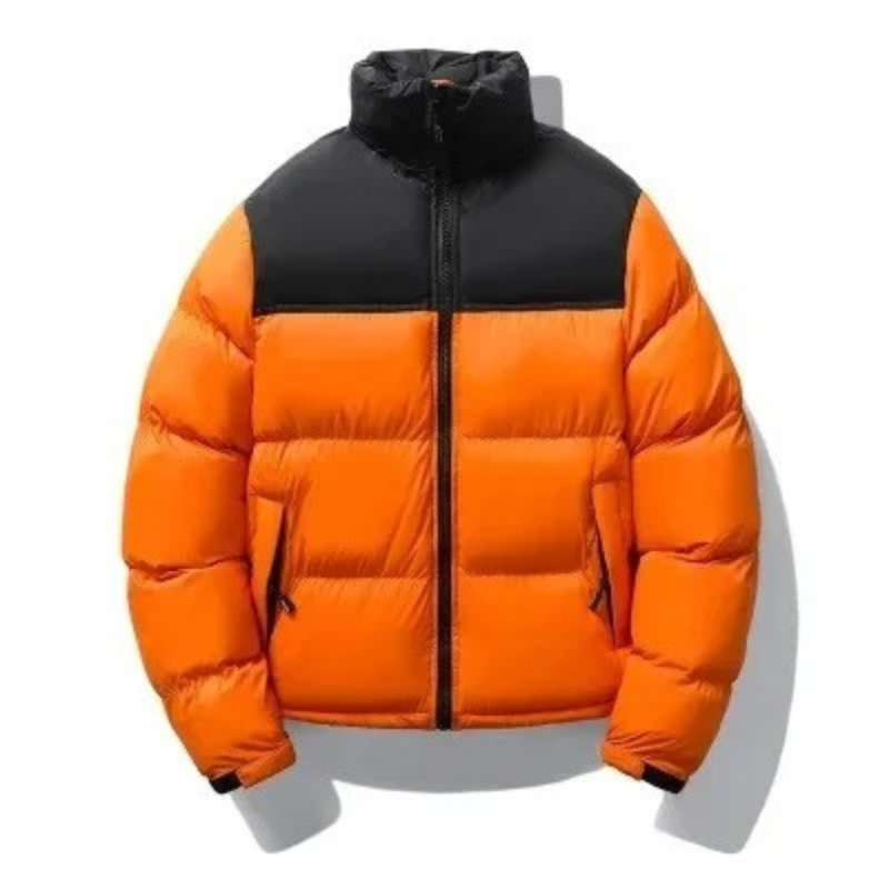 Men's puffer jacket with high collar and side pockets