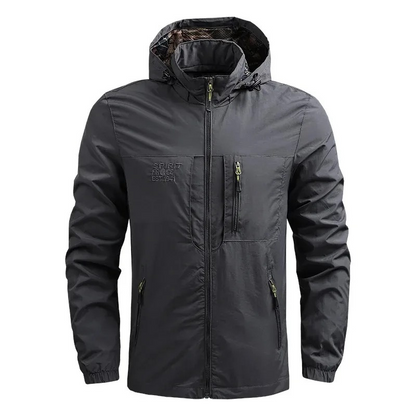 Men's lightweight parka jacket with waterproof zip