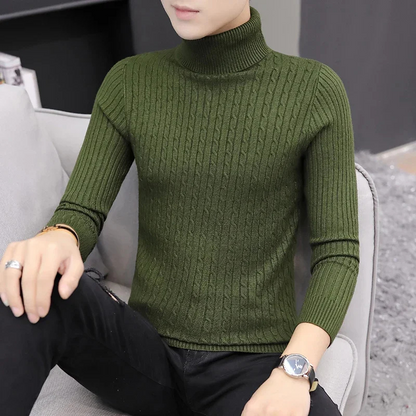 Knitted turtleneck jumper men | slim fit winter jumper