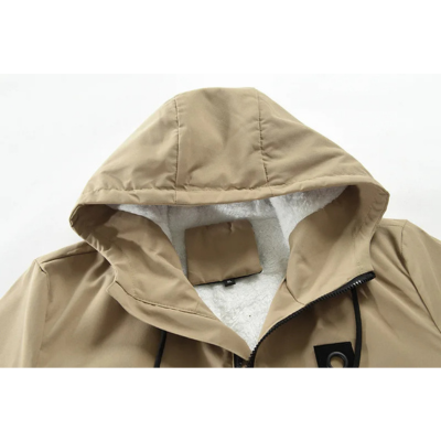 Men's parka winter jacket with hood and soft fleece lining