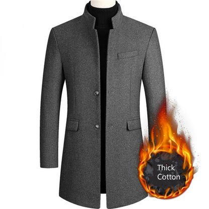 Stylish men's coat - Modern stand-up collar coat with slim fit