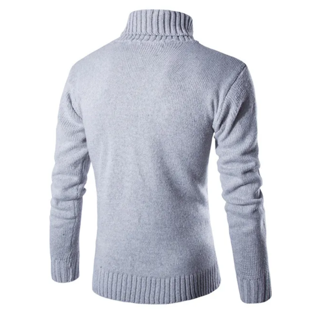 Turtleneck jumper men - Turtleneck jumper with cable knit pattern for cosiness