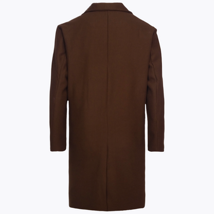 Timeless men's coat - Double-breasted wool coat with classic lapels