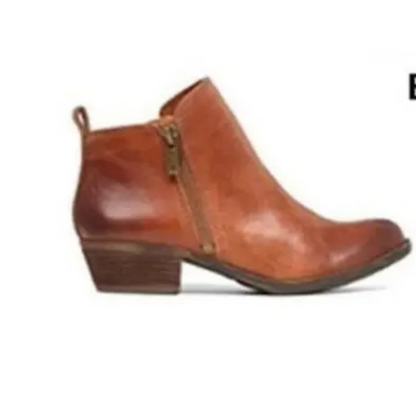 Ankle Boots with Low Heel and Vintage Finish - Women's Ankle Boots