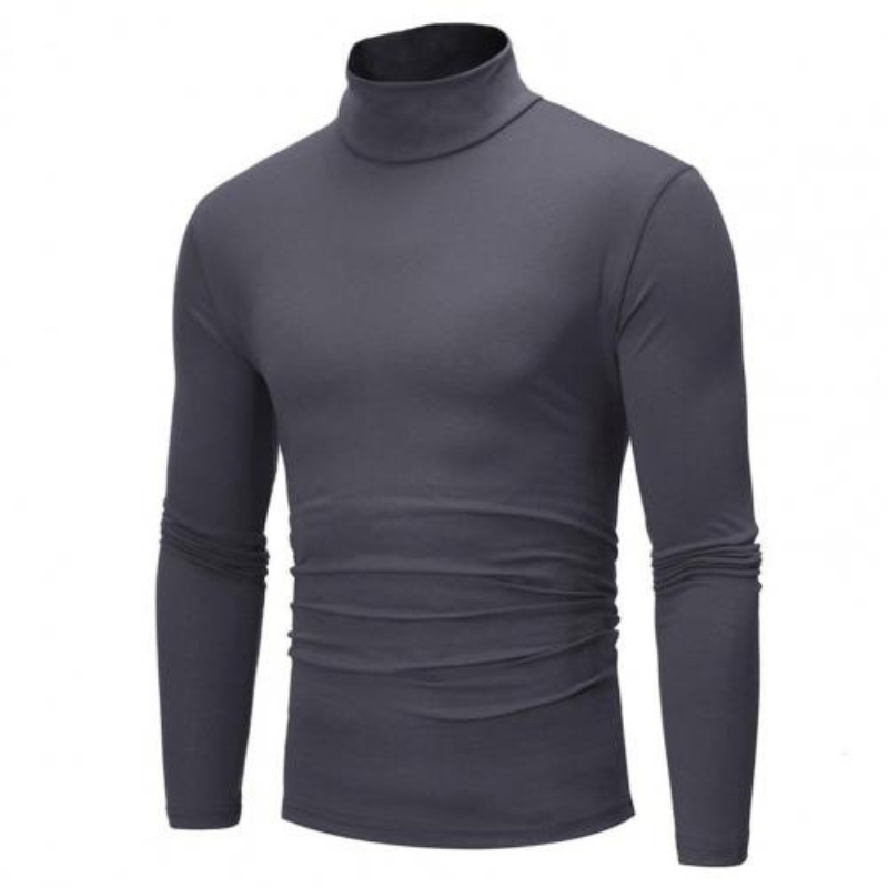 Turtleneck jumper men - slim fit, stretch, soft, long-sleeved shirt