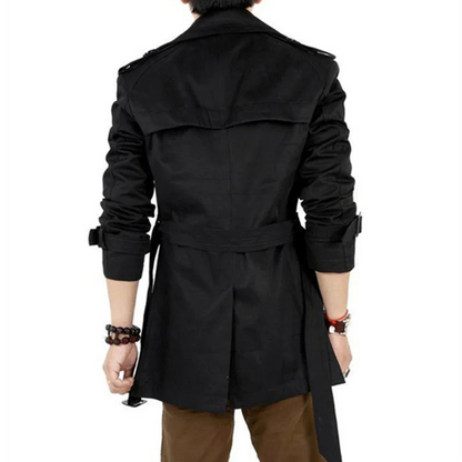 Modern men's coat - Stylish trench coat with double-breasted design