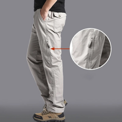 Cargo trousers men - Comfortable outdoor trousers with zip pockets, robust