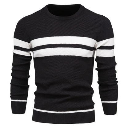 Striped men's sweater with modern design for stylish appearances