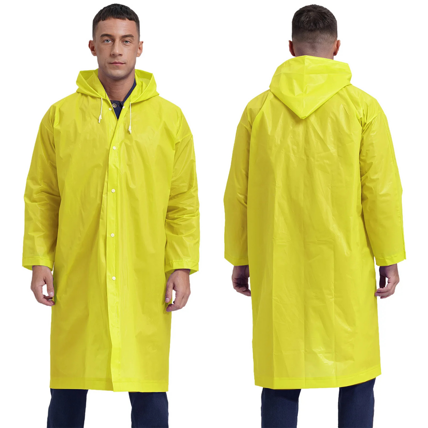 Men's mackintosh long waterproof lightweight with hood