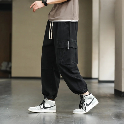 Cargo trousers men - Casual jogging trousers with side pockets, comfortable waistband