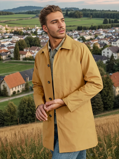 Classic men's coat - Elegant mackintosh with a minimalist design