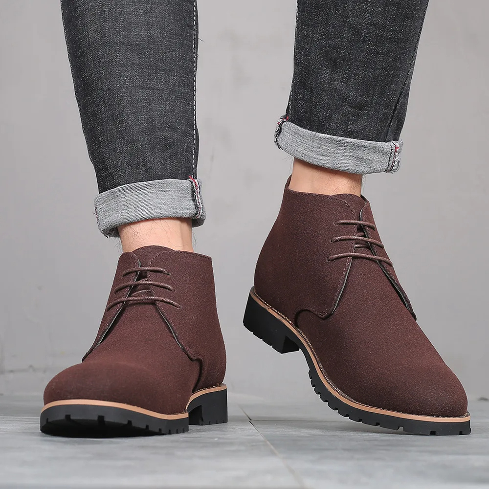 Classic suede chukka boots for men, non-slip ankle boots