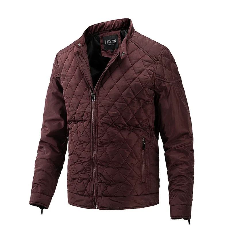 Men's quilted transitional jacket - diamond pattern, light, casual