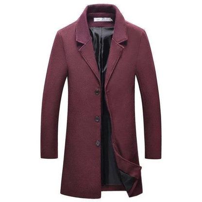 Elegant men's coat - Classic wool coat with slim-fit cut