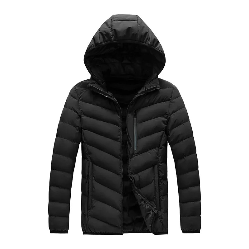 Men's quilted transition jacket - With hood, Warm, With zip