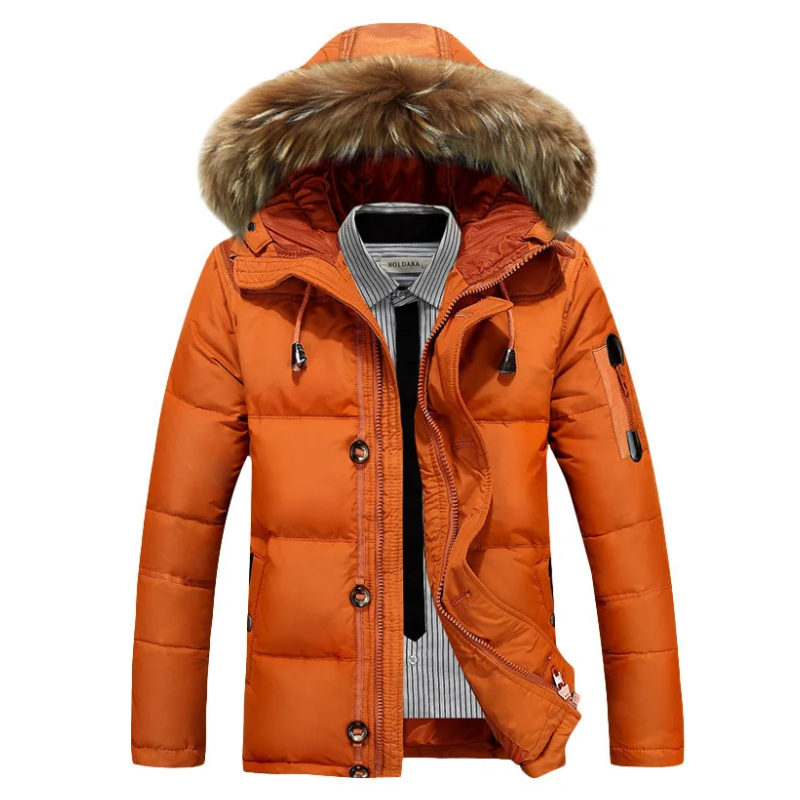 Men's Parka Winter Jacket With Detachable Hood And Warm Lining