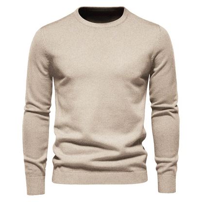 Minimalist round neck men's sweater for timeless style