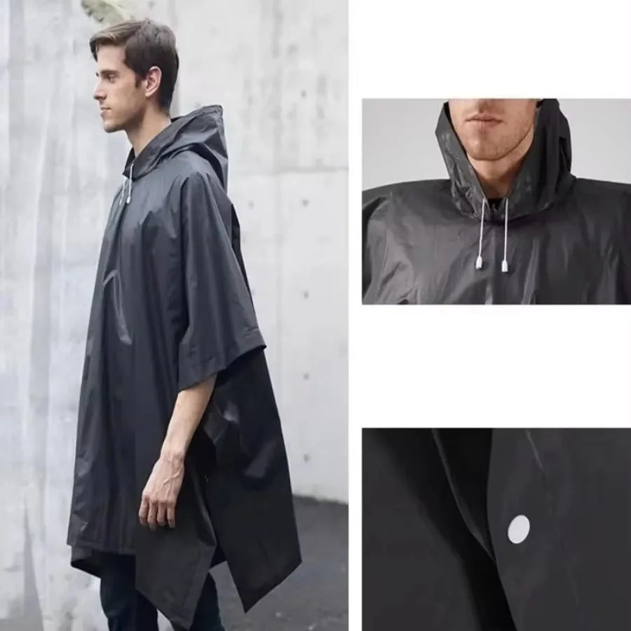 Men's mackintosh poncho waterproof lightweight with hood