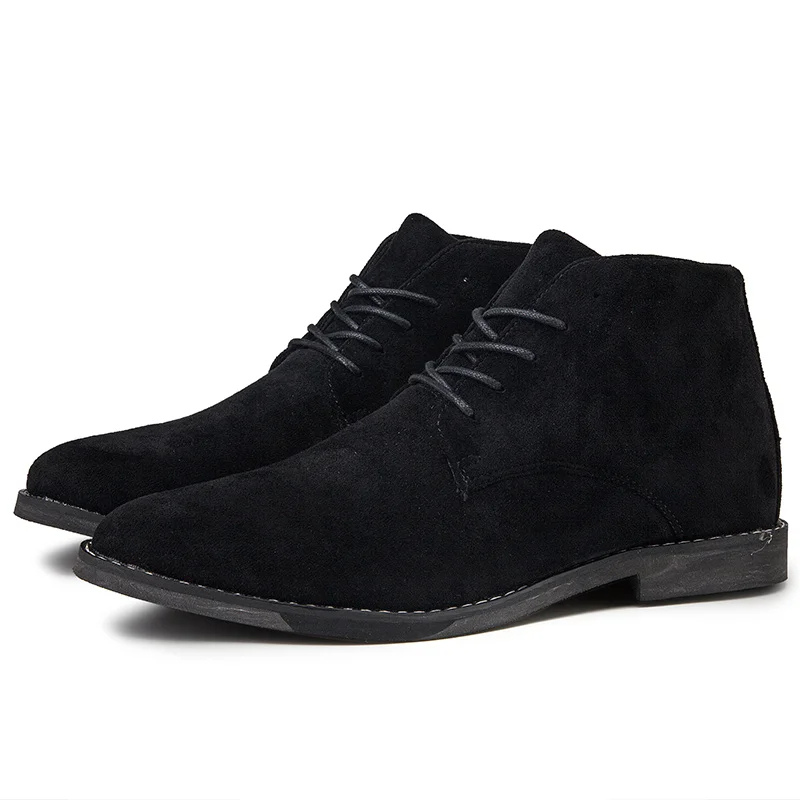 High-quality suede chukka boots for men, elegant ankle-high shoes