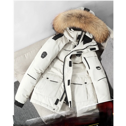 Men's parka winter jacket windproof with detachable hood