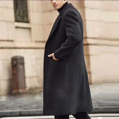 Long men's coat - Classic wool coat with slim fit