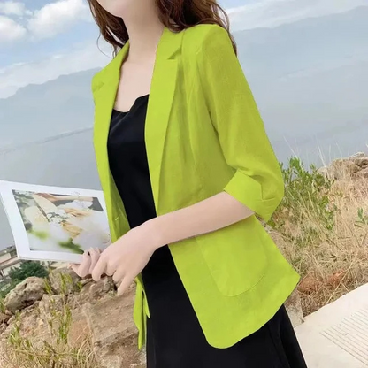 Stylish Women's Blazer With 3/4 Sleeves - Perfect For Office